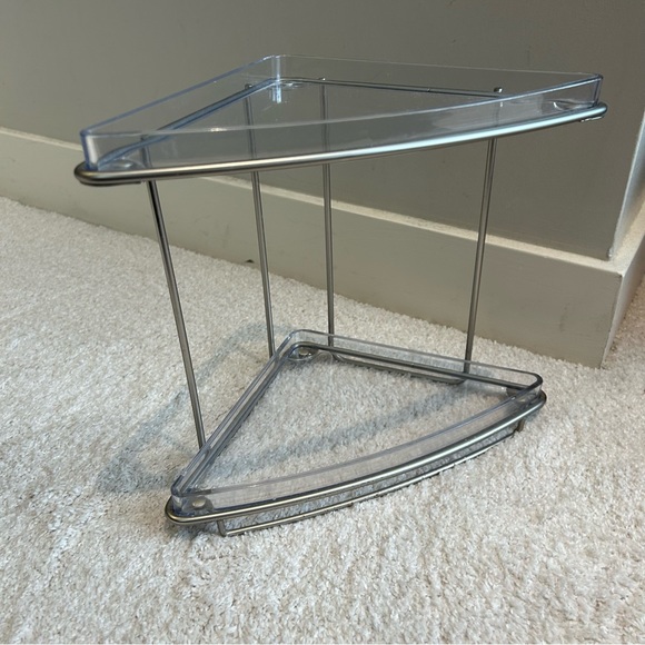 Two Tier Clear Corner Shelves - Set of 2 - Picture 10 of 16